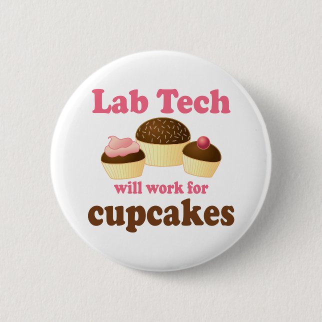 Funny Cupcakes Design Lab Tech 2 Inch Round Button (Front)