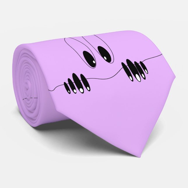 Funny Curiosity Eyes Neck Tie Happy Smile (Rolled)