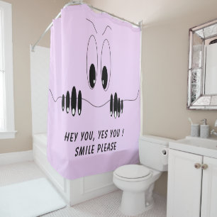 Funny Curiosity Eyes Shower Curtain Smile