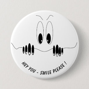 Funny Curiosity Eyes - Smile - Add Your Text/Colou 3 Inch Round Button