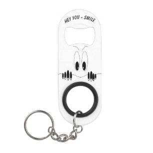 Funny Curiosity Eyes - Smile - Add Your Text/Colou Keychain Bottle Opener