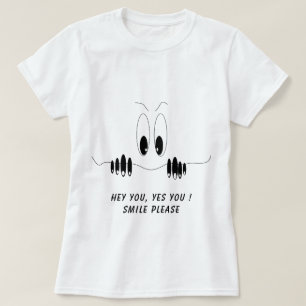Funny Curiosity Eyes - Smile - Add Your Text/Colou T-Shirt