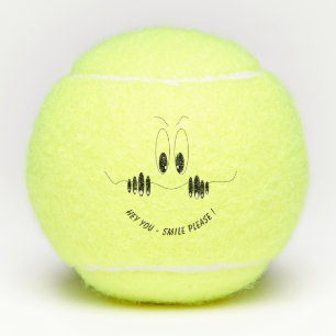 Funny Curiosity Eyes - Smile - Add Your Text/Colou Tennis Balls