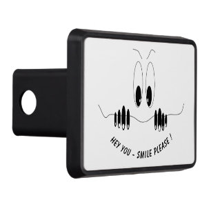Funny Curiosity Eyes - Smile - Add Your Text/Colou Trailer Hitch Cover