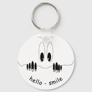 Funny Curiosity Eyes - Smile - Add Your Text Keychain