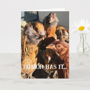 Funny Curious Amber Brown Chickens Close-Up Photo  Card