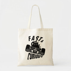 Funny Curious car driving cat Tote Bag