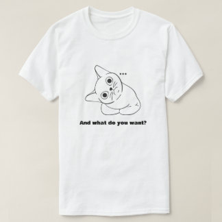 Funny Curious Cat Quote Minimalist Graphic T-Shirt