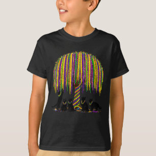 Funny Curious Cats Mardi Gras Outfit T-Shirt