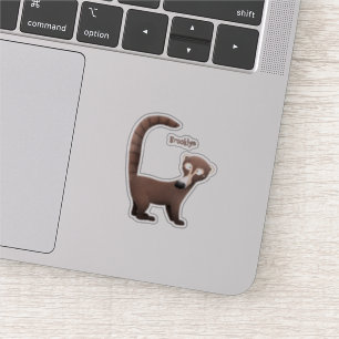 Funny curious coatimundi cartoon illustration