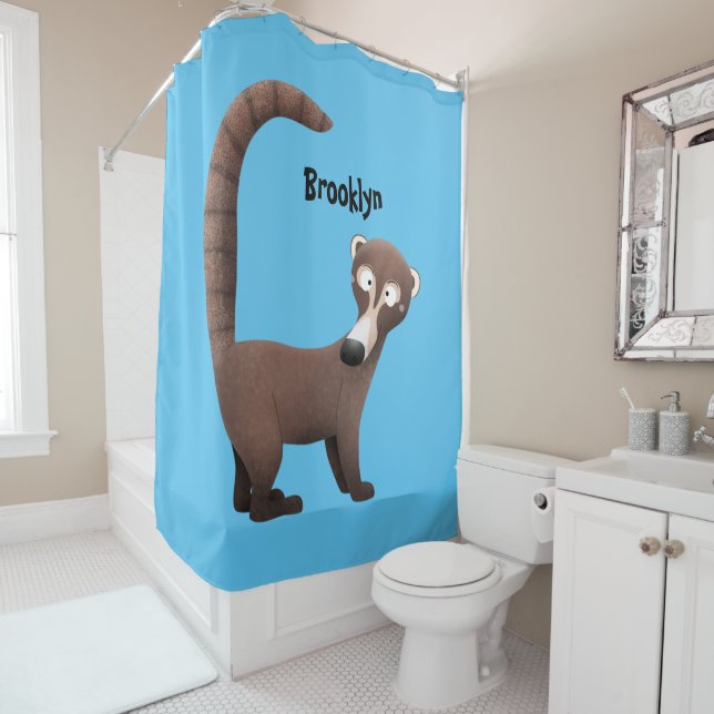 Funny curious coatimundi cartoon illustration (In Situ)