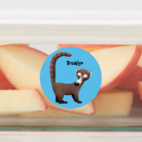 Funny curious coatimundi cartoon illustration 