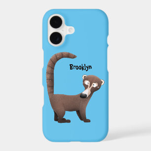 Funny curious coatimundi cartoon illustration