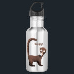 Funny curious coatimundi cartoon illustration 532 ml water bottle<br><div class="desc">This design features a funny coatimundi in cartoon illustration style. Curious coati!</div>