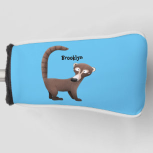 Funny curious coatimundi cartoon illustration golf head cover