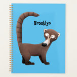 Funny curious coatimundi cartoon illustration  planner<br><div class="desc">This design features a funny coatimundi  in cartoon illustration style. Curious coati!</div>