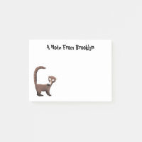 Funny curious coatimundi cartoon illustration