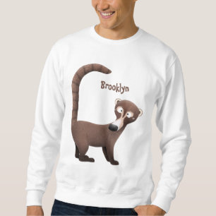 Funny curious coatimundi cartoon illustration sweatshirt