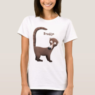 Funny curious coatimundi cartoon illustration T-Shirt