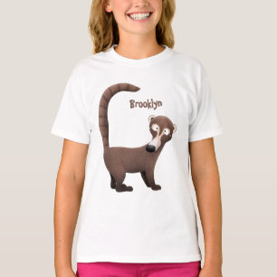 Funny curious coatimundi cartoon illustration T-Shirt