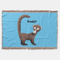 Funny curious coatimundi cartoon illustration