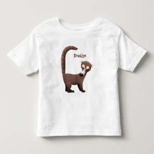 Funny curious coatimundi cartoon illustration toddler t-shirt