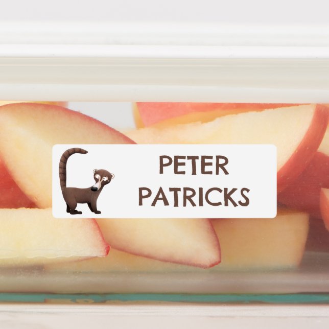 Funny curious coatimundi cartoon personalized (Affixed)