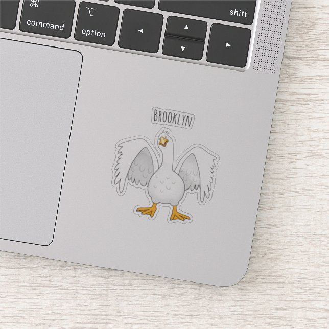 Funny curious domestic goose cartoon illustration (Detail)