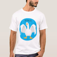 Funny curious domestic goose cartoon illustration