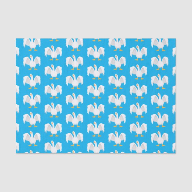 Funny curious domestic goose cartoon illustration tissue paper (Front)