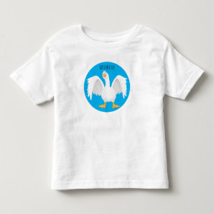 Funny curious domestic goose cartoon illustration toddler t-shirt