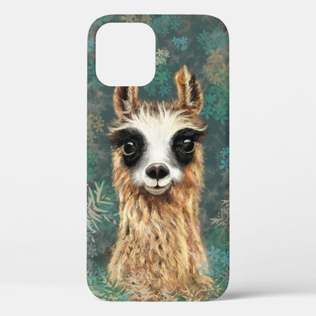 Funny Curious Llama iPhone Case (Back)