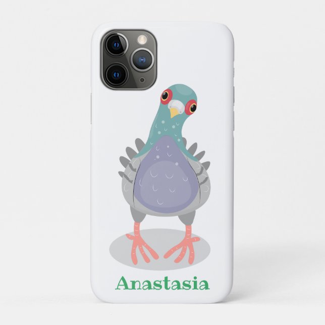 Funny curious pigeon cartoon illustration Case-Mate iPhone case (Back)