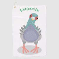 Funny curious pigeon cartoon illustration 