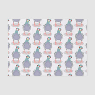 Funny curious pigeon cartoon illustration tissue paper