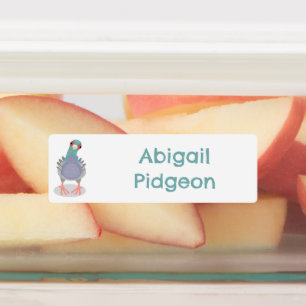 Funny curious pigeon cartoon personalized