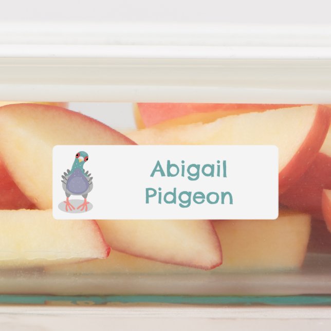 Funny curious pigeon cartoon personalized (Affixed)