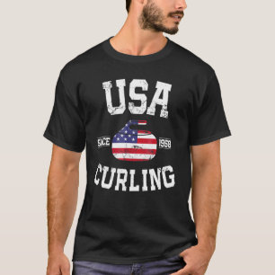 Funny Curling For Men Women Curling Players Usa T-Shirt