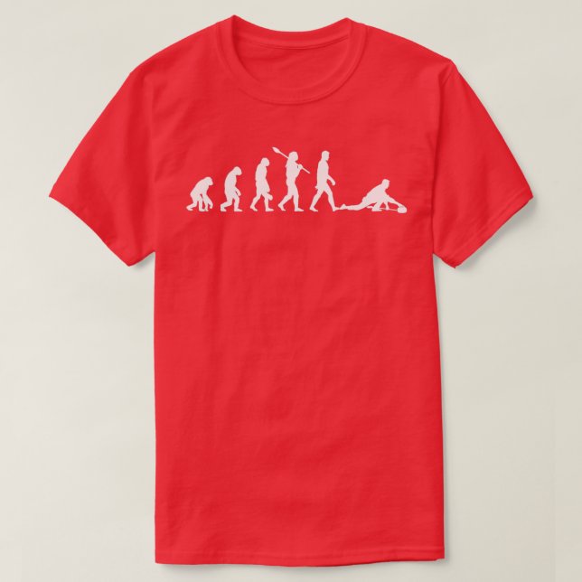Funny Curling Funny Gift Winter Sport Evolution Gr T-Shirt (Design Front)