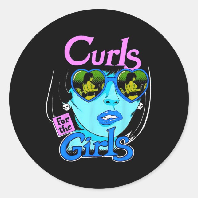 Funny Curls For Girls Gym Weightlifting Bodybuildi Classic Round Sticker (Front)
