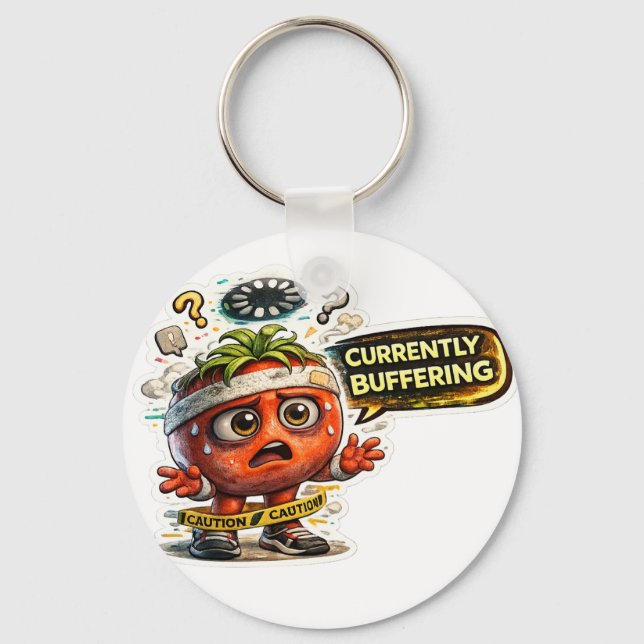 Funny Currently Buffering T-Shirt | Retro Sarcasti Keychain (Front)