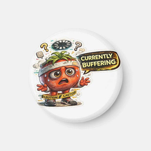 Funny Currently Buffering T-Shirt | Retro Sarcasti Magnet (Front)