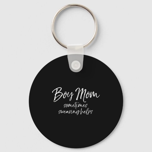 Funny Cussing Mother Gift Sometimes Swearing Helps Keychain (Front)