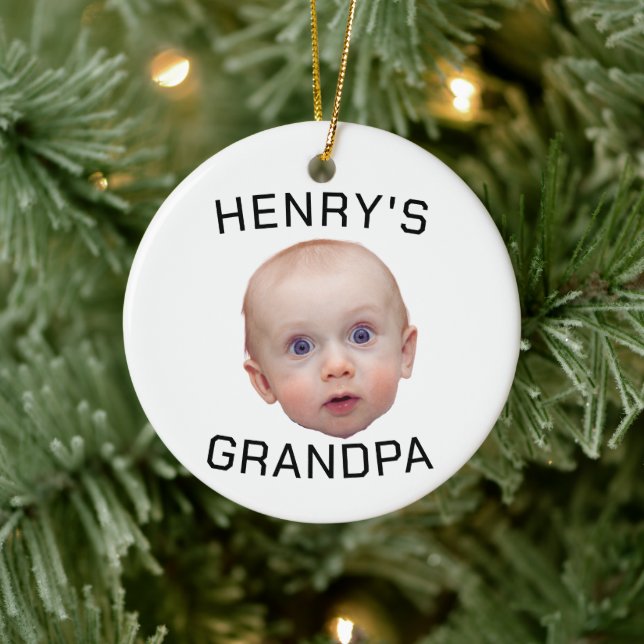 Funny Custom Baby Face  Ceramic Ornament (Tree)