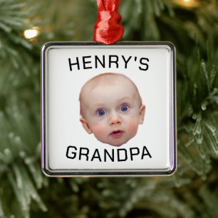 Funny Custom Baby Face Metal Ornament