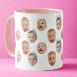 Funny Custom Baby Face Photo Face 3 Photos Mug<br><div class="desc">Funny Custom Baby Face Photo Face 3 Photos, Replace the face with your favourite photo (make sure to crop as much to the face as possible and use an app to remove the background) and personalize this funny mug with your kid, husband, pet or boyfriend on it! Also a fun...</div>