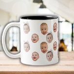 Funny Custom Baby Face Photo Face 3 Photos Two-Tone Coffee Mug<br><div class="desc">Funny Custom Baby Face Photo Face 3 Photos, Replace the face with your favourite photo (make sure to crop as much to the face as possible and use an app to remove the background) and personalize this funny mug with your kid, husband, pet or boyfriend on it! Also a fun...</div>