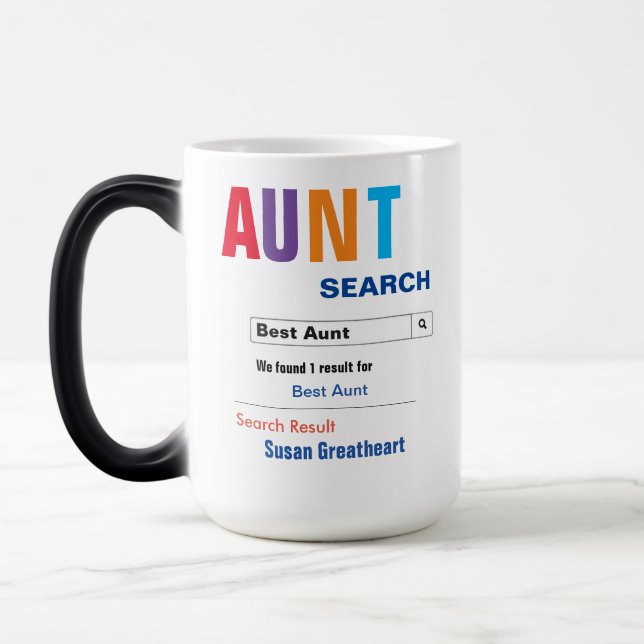 Funny Custom Best Aunt Gift Magic Mug (Left)