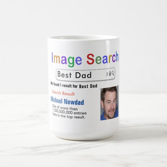 Funny Custom Best Dad Search Gift Mug (Center)
