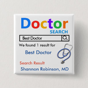 Funny Custom Best Doctor Gift 2 Inch Square Button